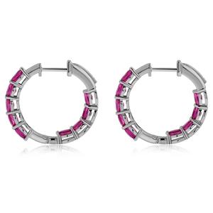 Gemstone Classics(tm) Oval Lab-Grown Ruby Inside Out Hoop Earrings alternate view