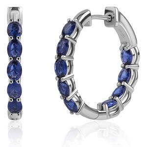 Gemstone Classics(tm) Lab-Grown Sapphire Inside Out Hoop Earrings