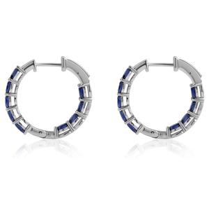 Gemstone Classics(tm) Lab-Grown Sapphire Inside Out Hoop Earrings alternate view