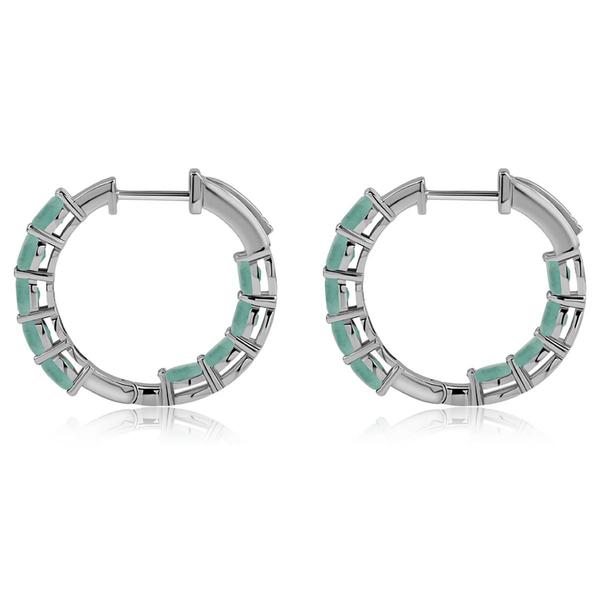 Gemstone Classics(tm) 4x3mm Oval Emerald Inside Out Hoop Earrings alternate view
