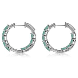 Gemstone Classics(tm) 4x3mm Oval Emerald Inside Out Hoop Earrings alternate view