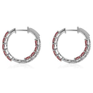 Gemstone Classics(tm) 4x3mm Oval Garnet Inside Out Hoop Earrings alternate view