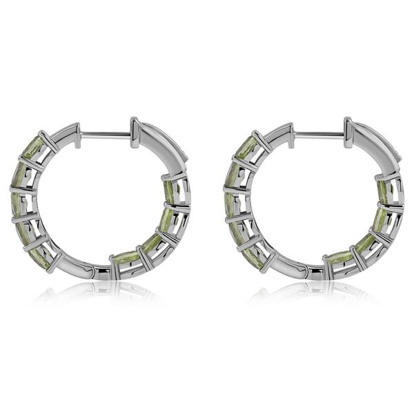 Gemstone Classics(tm) 4x3mm Oval Peridot Inside Out Hoop Earrings alternate view