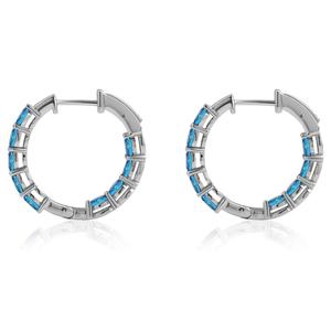 Gemstone Classics(tm) 4x3mm Blue Topaz Inside Out Hoop Earrings alternate view