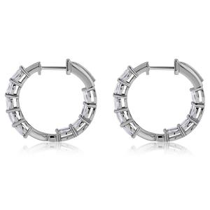 Gemstone Classics(tm) 4x3mm White Topaz Inside Out Hoop Earrings alternate view