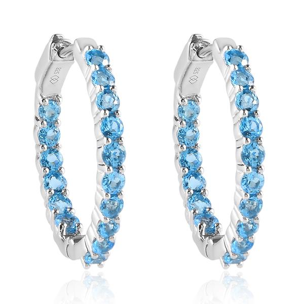 Gemstone Classics(tm) Blue Topaz Inside-Out Hoop Earrings alternate view