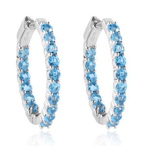 Gemstone Classics(tm) Blue Topaz Inside-Out Hoop Earrings alternate view
