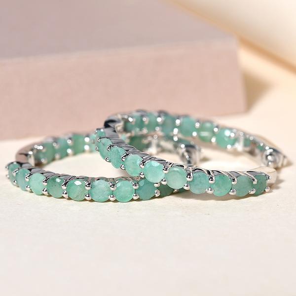 Gemstone Classics(tm) Round Emerald Inside-Out Hoop Earrings alternate view