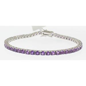 Gemstone Classics(tm) 3.00mm Round Amethyst Bracelet