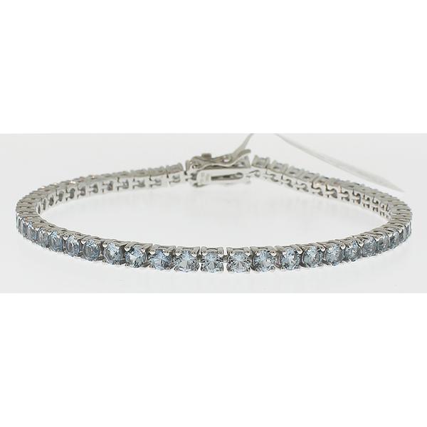 Gemstone Classics(tm) 3.00mm Round Aquamarine Bracelet