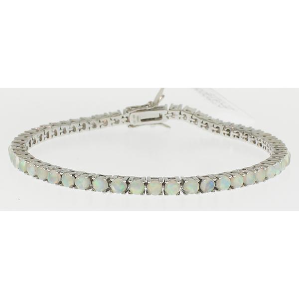 Gemstone Classics(tm) 3.00mm Round Opal Tennis Bracelet