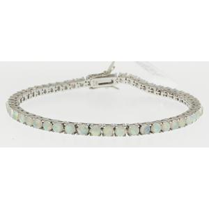 Gemstone Classics(tm) 3.00mm Round Opal Tennis Bracelet