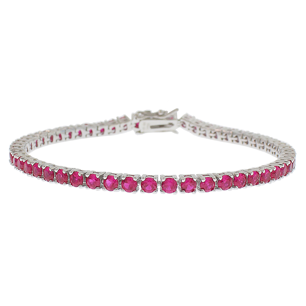 Gemstone Classics(tm) 3.00mm Round Ruby Tennis Bracelet