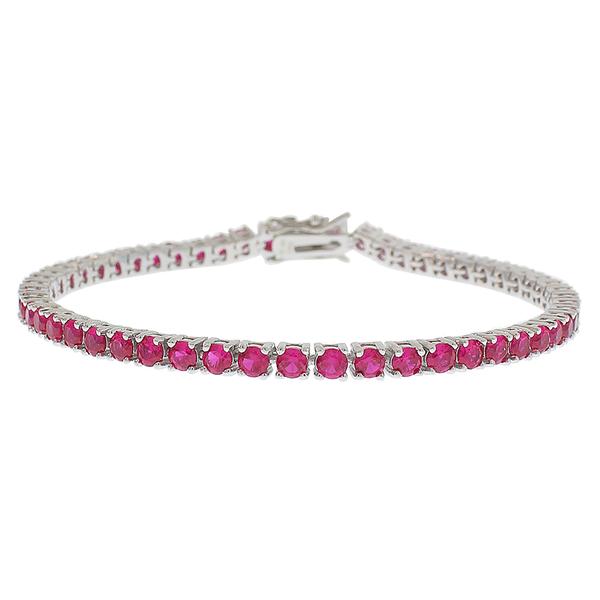 Gemstone Classics(tm) 3.00mm Round Ruby Tennis Bracelet