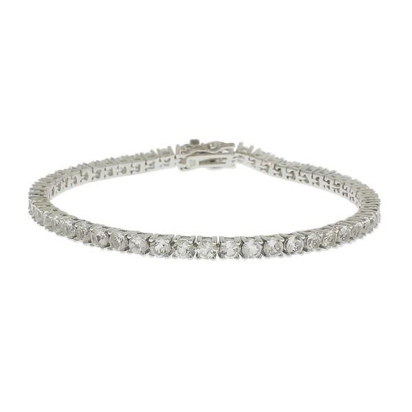 Gemstone Classics(tm) 3.00mm Round White Topaz Bracelet