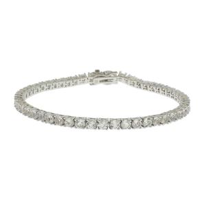 Gemstone Classics(tm) 3.00mm Round White Topaz Bracelet