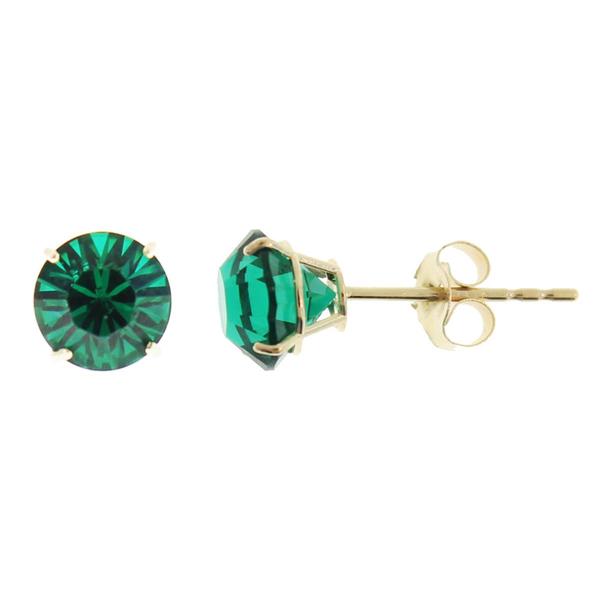 Gemstone Classics(tm) 6mm Created Emerald 14kt. Gold Stud Earrings