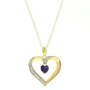 Gemstone Classics(tm) Sapphire Heart Pendant Necklace