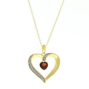 Gemstone Classics(tm) Genuine Garnet Heart Necklace