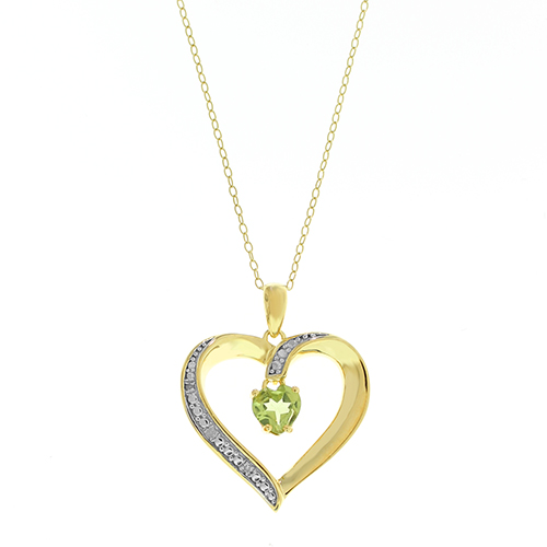 Gemstone Classics(tm) Genuine Peridot Heart Necklace