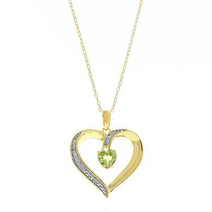 Gemstone Classics(tm) Genuine Peridot Heart Necklace