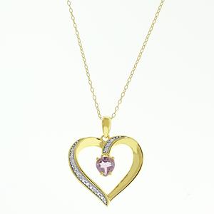 Gemstone Classics(tm) Pink Amethyst Pendant Necklace