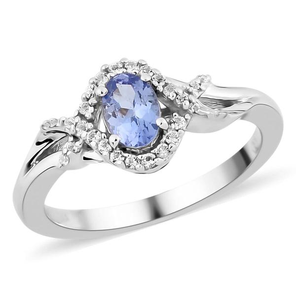Gemstone Classics(tm) Sterling Silver Tanzanite & White Topaz Ring