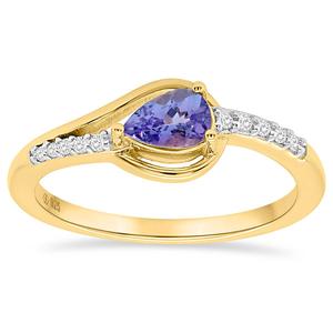 Gemstone Classics(tm) Pear-Shaped Tanzanite with White Topaz Ring