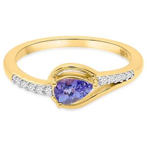 Gemstone Classics(tm) Pear-Shaped Tanzanite with White Topaz Ring alternate view