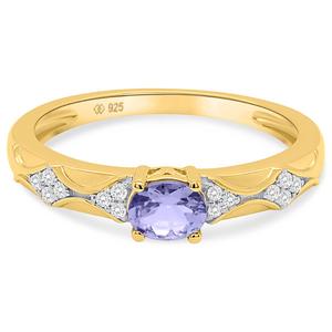 Gemstone Classics(tm) 5x4mm Oval Tanzanite with White Topaz Ring alternate view