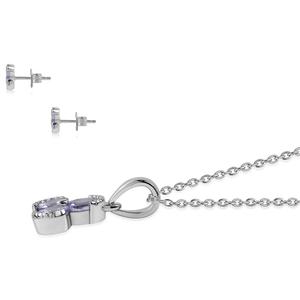 Gemstone Classics(tm) Round 3-Stone Tanzanite Earrings & Pendant Set alternate view