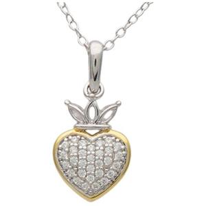 Diamond Classics(tm) 1/6ctw. Diamond Heart Crown Pendant Necklace
