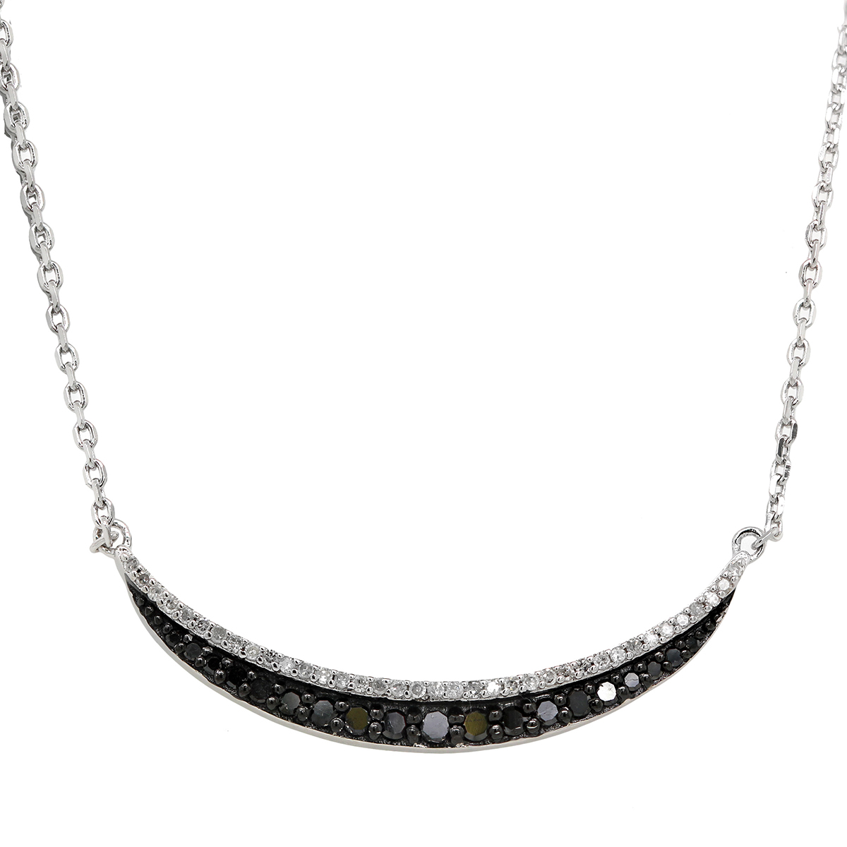 Diamond Classics(tm) Black & White Diamond Smile Necklace