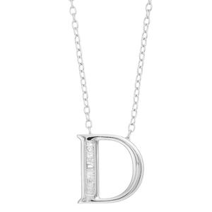 Diamond Classics(tm) 1/20ctw. Baguette Diamond D Initial Pendant