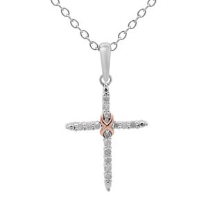 Diamond Classics(tm) 1/10ctw. Diamond Two-Tone Cross Pendant