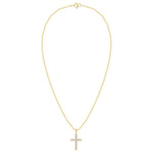 Diamond Classics(tm) Yellow Gold 1/4ctw. Diamond Cross Pendant