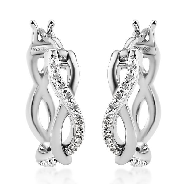 Diamond Classics(tm) Sterling Silver Diamond Hoop Earrings