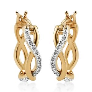 Diamond Classics(tm) Gold White Diamond Hoop Earrings