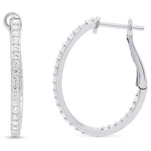Diamond Classics(tm) Sterling Silver 1/2ctw. Diamond Hoop Earrings
