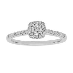 Nova Star(R) Sterling Silver 1/3ctw. Lab Grown Diamond Halo Ring