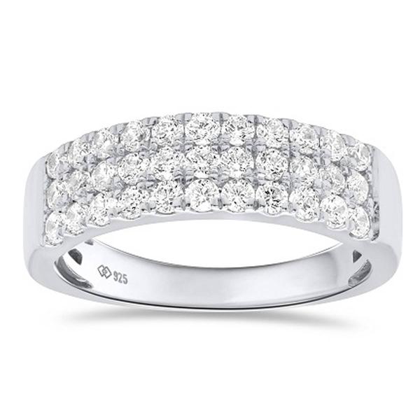 Nova Star(R) Sterling Silver 1ctw. Lab Grown Diamond Band Ring