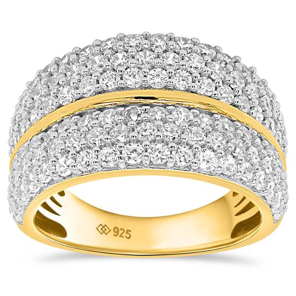 Nova Star(R) Gold Plated Sterling Silver Lab Grown Diamond Ring
