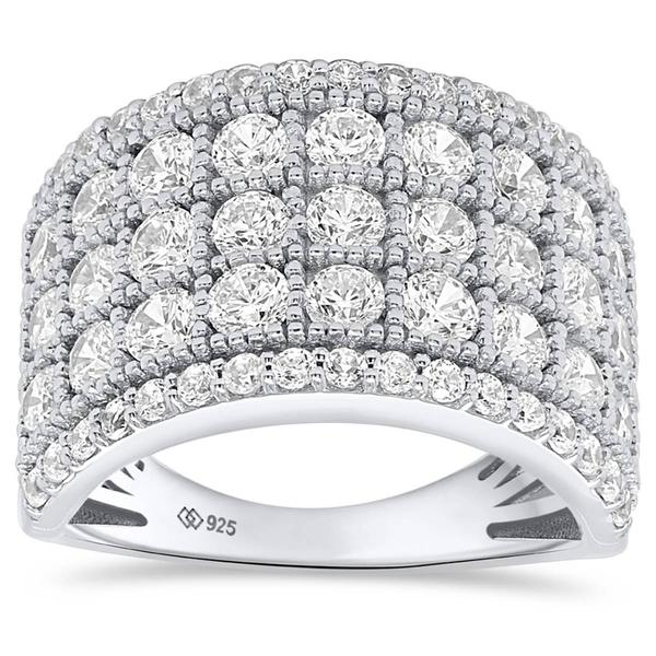 Nova Star(R) Sterling Silver Lab Grown Diamond Wave Ring