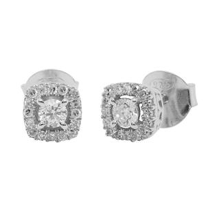 Nova Star(R) Sterling Silver Lab Grown Diamond Stud Earrings alternate view
