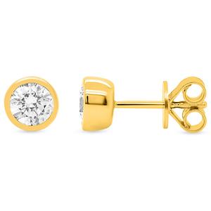 Nova Star(R) 1ctw. Round Lab-Grown Diamond Bezel-Set Stud Earrings