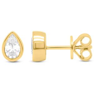 Nova Star(R) 1ctw. Pear Lab Grown Diamond Bezel-Set Stud Earrings