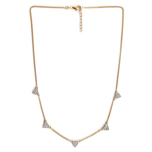 Nova Star(R) Gold Plated Lab Grown Diamond Heart Cluster Necklace