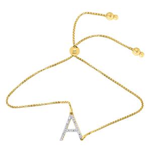 Nova Star(R) Gold-Plated 1/10ctw. Lab-Grown Diamond A Bolo Bracelet