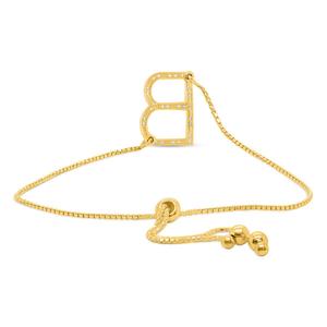 Nova Star(R) Gold Plated 1/10ctw. Lab Grown Diamond B Bolo Bracelet alternate view