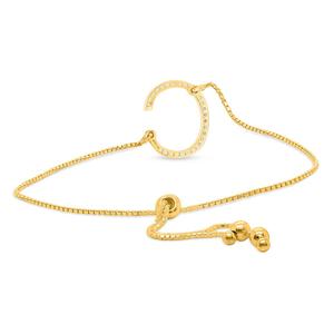 Nova Star(R) Gold-Plated 1/10ctw. Lab-Grown Diamond C Bolo Bracelet alternate view